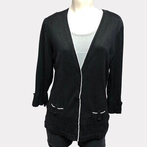 𝅺cleo Black & White Button Down Cardigan Size Petite Med